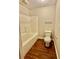 Simple bathroom with a shower/tub combo and toilet at 278 Privette Sw Rd, Marietta, GA 30008