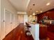 Modern kitchen with breakfast bar and hardwood floors at 270 17Th Street Nw # 1009, Atlanta, GA 30363