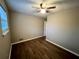 Bright bedroom with hardwood floors and ceiling fan at 6354 Shannon Pkwy # 30C, Union City, GA 30291