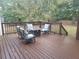 Deck with firepit and seating for relaxing outdoors at 1423 Fairfield Sw Dr, Lilburn, GA 30047