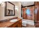 Bathroom with granite vanity, tub, and shower at 3920 Westbrook Rd, Suwanee, GA 30024