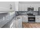 Modern kitchen with stainless steel appliances and granite countertops at 303 Boxwood St, Social Circle, GA 30025