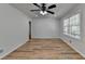 Spacious living room with hardwood floors and ceiling fan at 1365 Renee Dr, Decatur, GA 30035