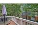 Deck overlooking wooded area with a table and grill at 1144 Bellewood Sq, Dunwoody, GA 30338