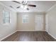 Living room with hardwood floors and ceiling fan at 2519 Godfrey Nw Dr, Atlanta, GA 30318
