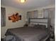 Main bedroom with a king-size bed, and gray bedding at 1318 Shoreham Dr, Atlanta, GA 30349