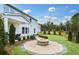 Landscaped backyard with fire pit and patio at 1633 Baytree Dr, Cumming, GA 30040