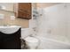 Small bathroom with a shower/tub combo and vanity at 520 Mcdonough Rd, Hampton, GA 30228