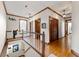 Upstairs hallway with hardwood floors and linen closet at 2292 Acworth Due West Nw Rd, Acworth, GA 30101