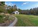 Detached barn with stone walkway and landscaping at 2292 Acworth Due West Nw Rd, Acworth, GA 30101