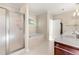 Bathroom with shower, bathtub, and double vanity at 2292 Acworth Due West Nw Rd, Acworth, GA 30101