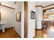 Clean half bathroom with hardwood floors at 2292 Acworth Due West Nw Rd, Acworth, GA 30101