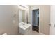 Simple bathroom with vanity, mirror and tiled floor at 160 Cross Creek Pkwy, Dallas, GA 30157