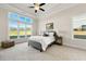 Bright bedroom with large windows, carpeting, and a ceiling fan at 2640 Joseph Dr, Cumming, GA 30028