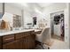 Double vanity bathroom with walk-in closet and plenty of storage at 809 Kirby Dr, Woodstock, GA 30188