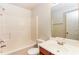 Clean bathroom with a shower/tub combo and vanity at 6257 Selborn Sw Dr, Atlanta, GA 30331