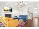 Open living room featuring a fireplace and stylish furniture at 4429 Newfangle Rd, Stone Mountain, GA 30083