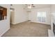 Living room with vaulted ceiling, fireplace and carpet at 4112 Meadowlark Ct, Powder Springs, GA 30127