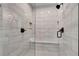 Spacious shower with built-in seat and frameless glass enclosure at 3549 Cheatham Nw Rd, Acworth, GA 30101