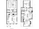Three-story floor plan with a two-car garage, rooftop terrace, and an attic at 625 Mayfair Ct, Alpharetta, GA 30009