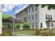Townhouses with landscaped courtyard and gazebo at 625 Mayfair Ct, Alpharetta, GA 30009