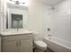 Clean bathroom with tub, toilet and modern vanity at 2194 Bristol Cove # 13, Chamblee, GA 30341