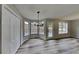 Kitchen dining area with hardwood floors and deck access at 101 Hickory Leaf Ln, Acworth, GA 30101