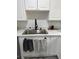 Modern kitchen with white cabinets and a stainless steel sink at 3775 Clairmont Rd, Chamblee, GA 30341