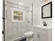 Modern bathroom with a walk-in shower and white vanity at 3775 Clairmont Rd, Chamblee, GA 30341