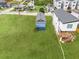 Aerial view of a blue house and neighboring houses at 406 Elm Nw St, Atlanta, GA 30314