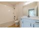 Clean bathroom with a shower/tub combo at 108 Redford Lane, Canton, GA 30115