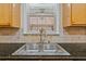 Modern kitchen sink with a double basin and a window view at 3333 Castleberry Village Cir, Cumming, GA 30040