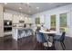 Modern kitchen with white cabinets, granite island, and breakfast nook at 655 Avondale Crk, Decatur, GA 30032