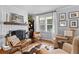 Cozy living room with a fireplace, hardwood floors, and ample natural light at 720 Starlight Ln, Atlanta, GA 30342