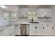 Modern kitchen with white shaker cabinets, quartz countertops, and stainless steel appliances at 245 Southmoor Cir, Stockbridge, GA 30281