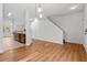 Bright dining room with hardwood floors and view of kitchen at 2357 Bayrose Cir # 57B, East Point, GA 30344