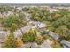 Aerial view showcasing the home's location in a tree-lined neighborhood at 474 Haley Se St, Marietta, GA 30060