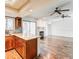 Open concept kitchen with granite countertops and hardwood floors at 12 Rumson Ct, Smyrna, GA 30080