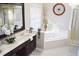 Elegant bathroom with double vanity, soaking tub, and separate shower at 2159 Sandown Dr, Lawrenceville, GA 30043