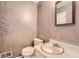 Small bathroom with single sink vanity, toilet and shower at 2958 Applewood Ne Ct, Atlanta, GA 30345