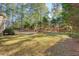 Landscaped backyard with stone patio and firepit at 5955 Tibor Nw Dr, Acworth, GA 30101