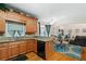 Open kitchen with granite counters, stainless steel appliances, and breakfast bar at 143 Templeton Ln, Villa Rica, GA 30180