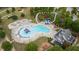 Aerial view of community pool, water park, and clubhouse at 143 Templeton Ln, Villa Rica, GA 30180