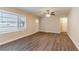 Bright living room featuring hardwood floors and ceiling fan at 1788 Danrich Dr, Decatur, GA 30032