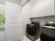 Laundry room with washer, dryer, and white cabinets at 53 Honour Nw Ave, Atlanta, GA 30305