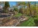 Stone steps leading down a landscaped hillside at 220 Spring Branch Dr, Canton, GA 30115