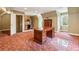 Spacious home office with built-in wet bar and carpet at 220 Spring Branch Dr, Canton, GA 30115