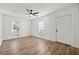 Bright living room with hardwood floors and ceiling fan at 1871 Center Ave, Atlanta, GA 30344