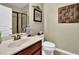 Clean bathroom with a single vanity and shower at 21 Belmore Manor Dr, Suwanee, GA 30024