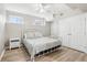 Basement bedroom with queen bed and closet at 600 Treetops Ct, Canton, GA 30115